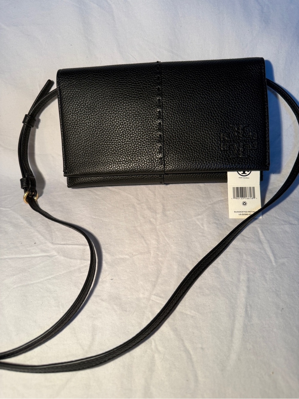 Tory Burch Crossbody Black Pebbled Leather McGraw Bag NWT